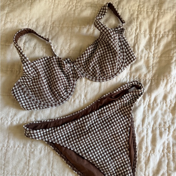 Abercrombie & Fitch Other - Abercrombie Gingham Brown Checkered Women's Bikini Set